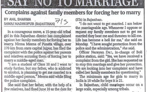 Minor girl dares to say 'NO' to marriage.